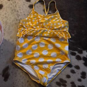 Wonder Nation Yellow and White One Piece Swimsuit
